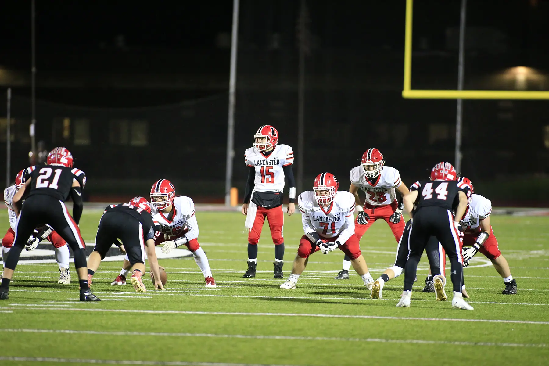 Lancaster Legends QB calling signals against Clarence 2019 playoff game