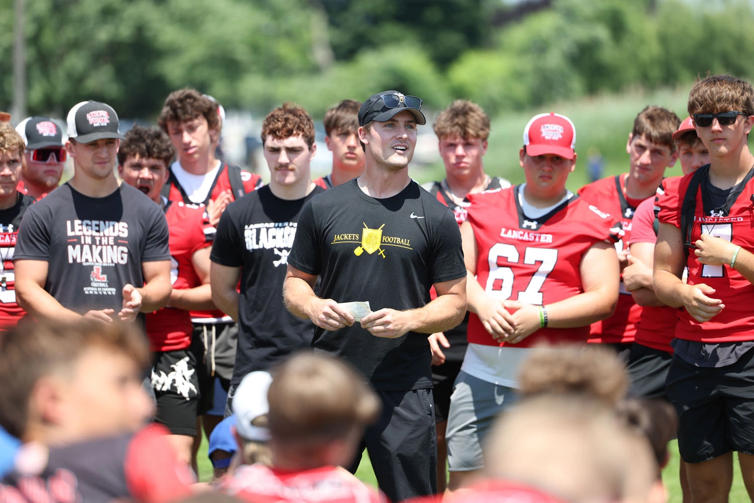 Coach Szymanski talking to the campers