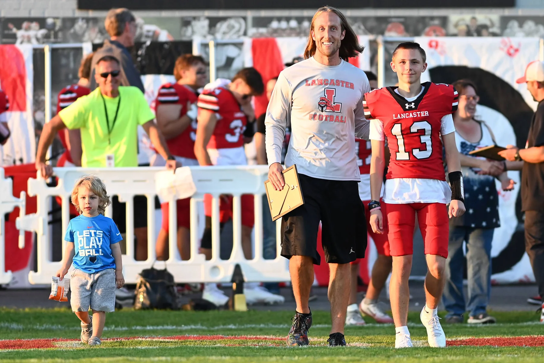 Lancaster Legends Football Senior Sebastian Perna and family