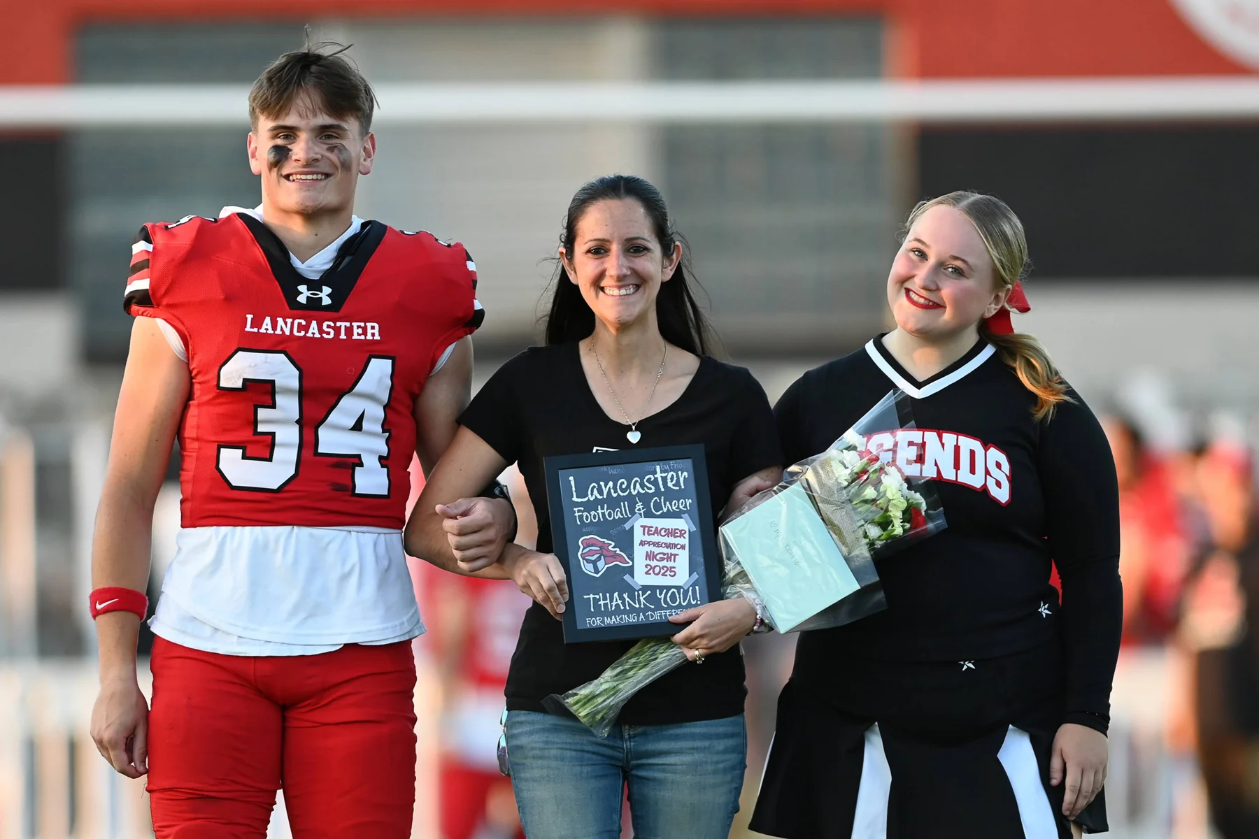 Lancaster Legend Football Senior Michael Falls and family