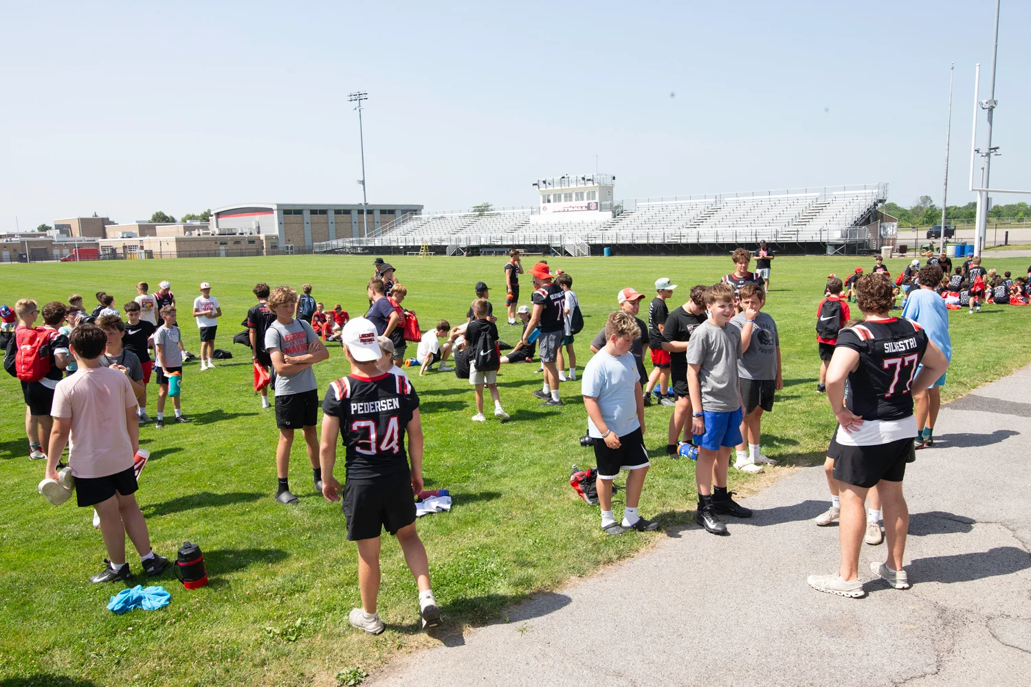 Campers at Foyle-Kling Field at the Lancaster Football Camp 2026