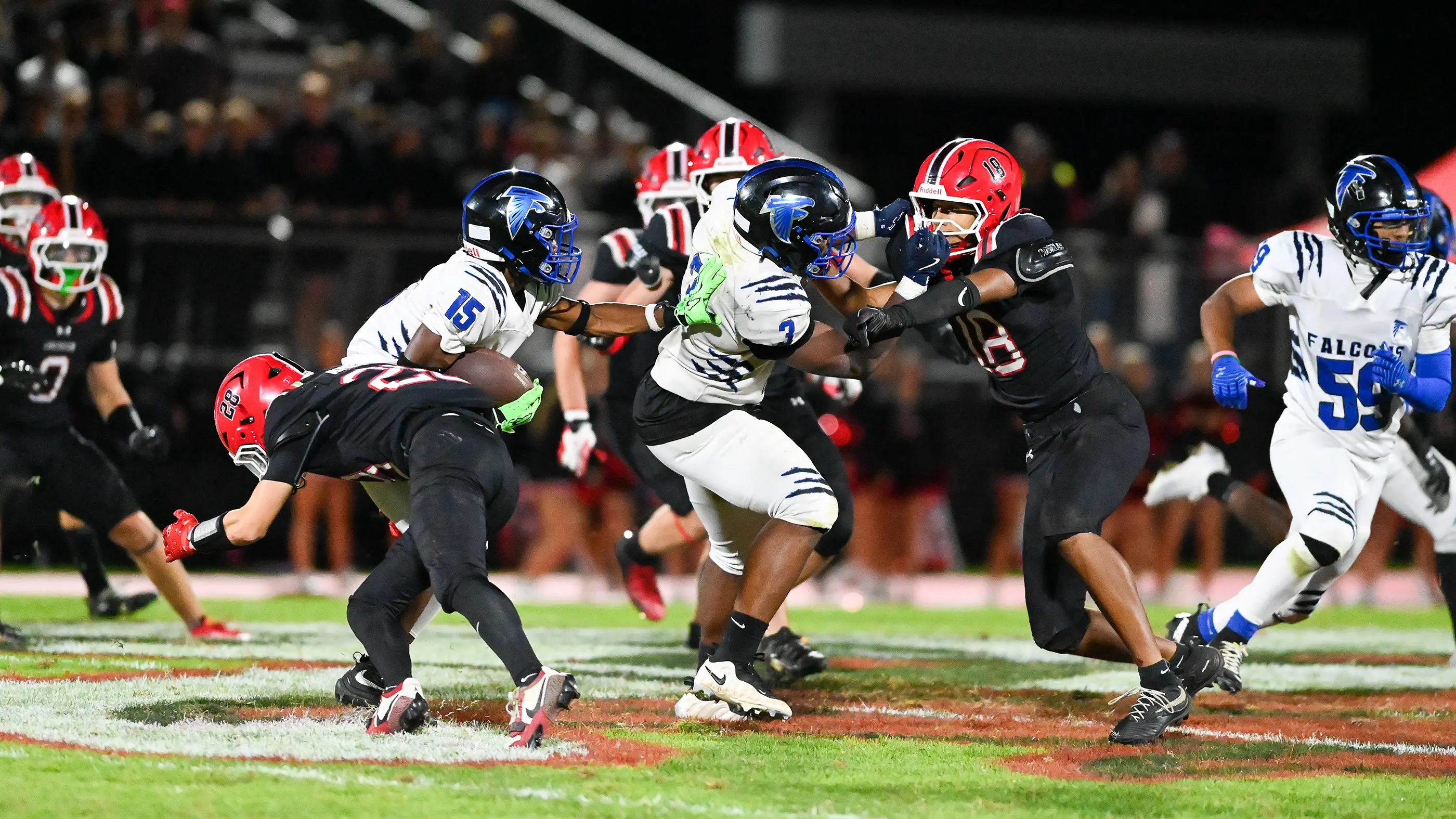 DL getting into the backfield for the tackle