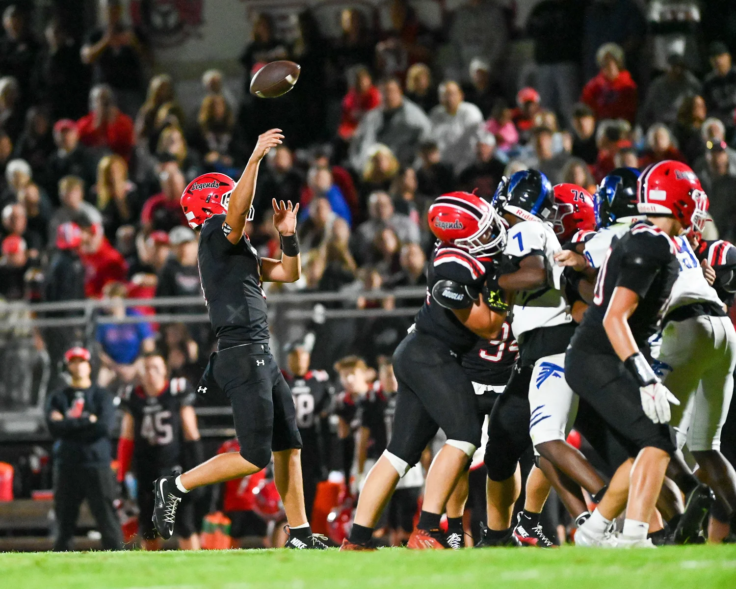 Lancaster QB throwing the ball down field