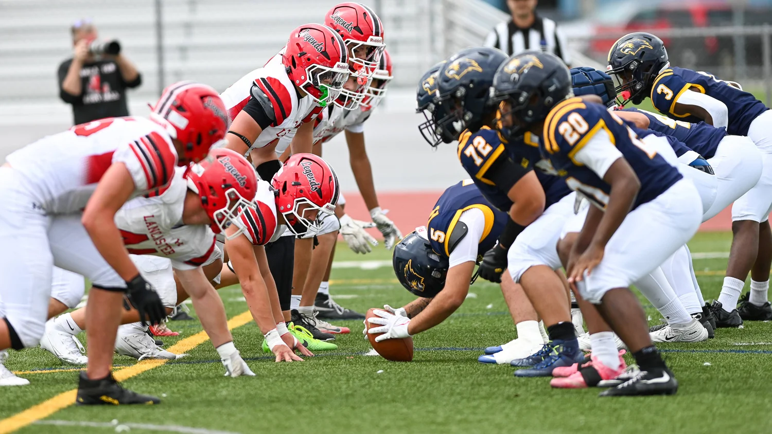 Punt return team ready for the play
